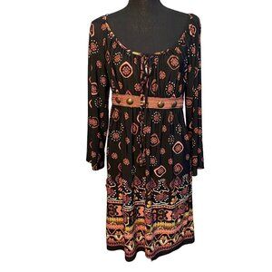 MUSE for Boston Proper SZ 8 Multicolor Dress Metal Button Detail Bohemian Gypsy
